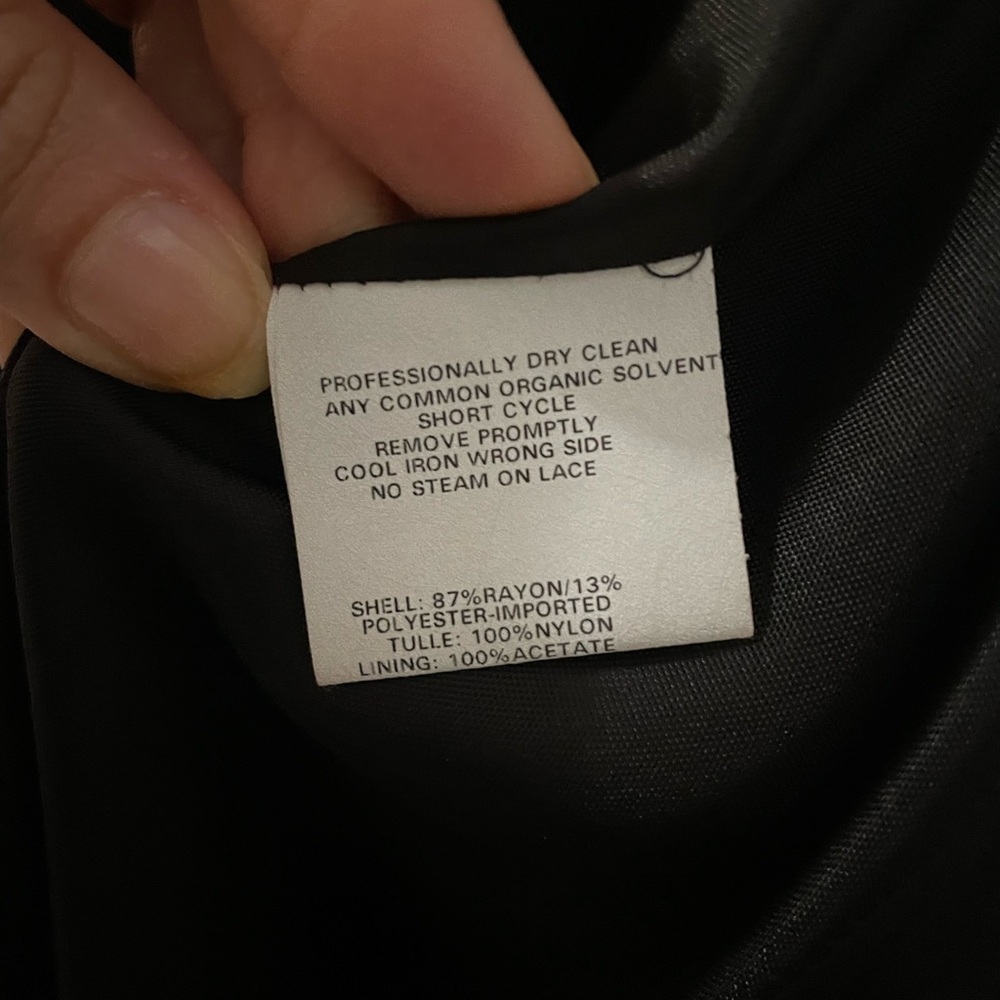 VTG Jessica McClintock Gunne Sax Black Satin Evening Gown Dotted Tulle Ruffle 5 - Picture 8 of 13